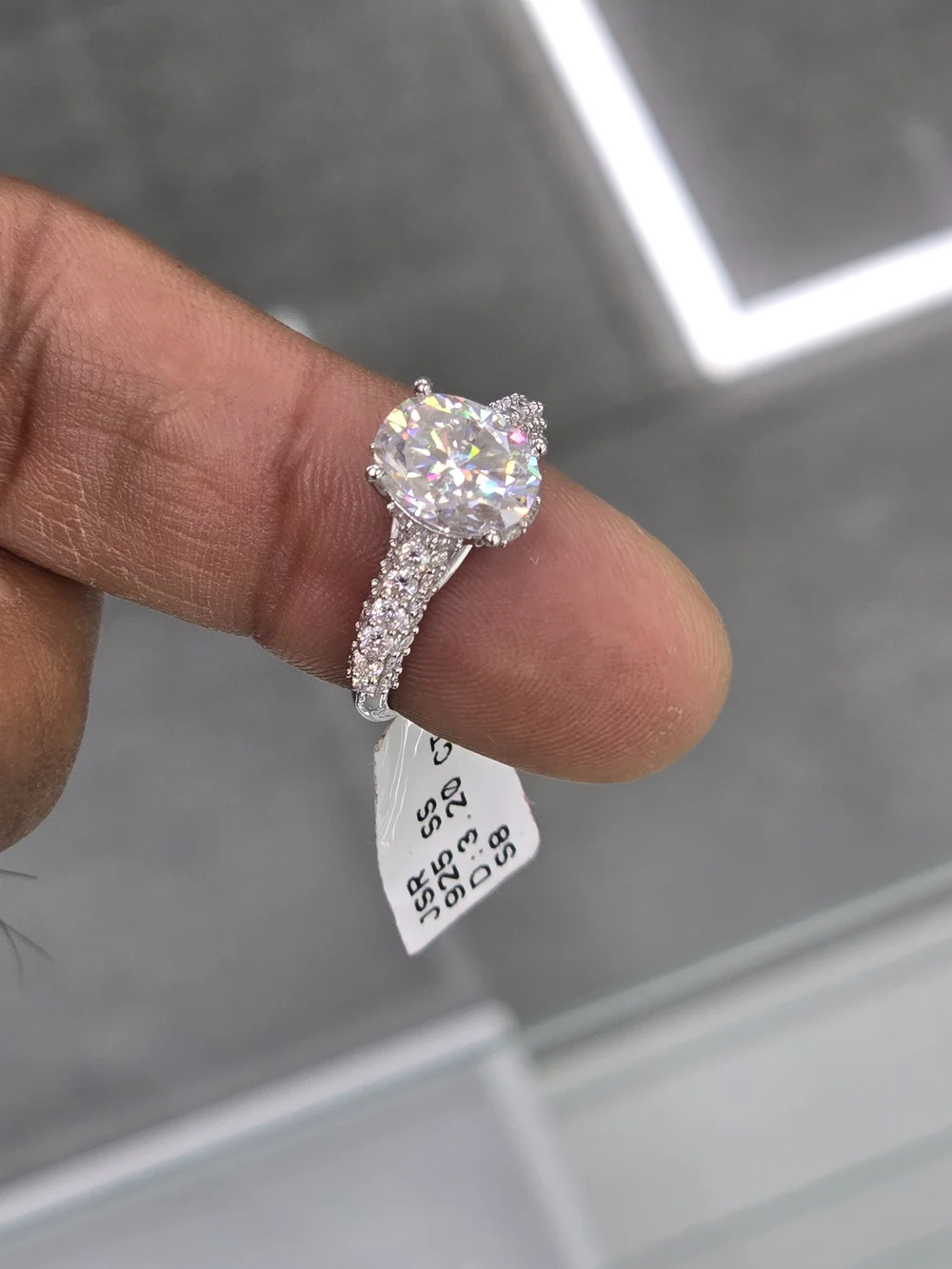 925 Sterling Silver Moissanite Diamond Ring For Women